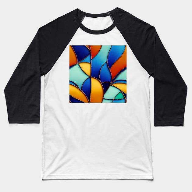 Stained glass colorful pattern, model 7 Baseball T-Shirt by Endless-Designs